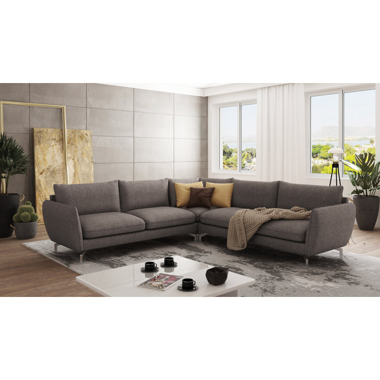 Silver l shaped deals sofa